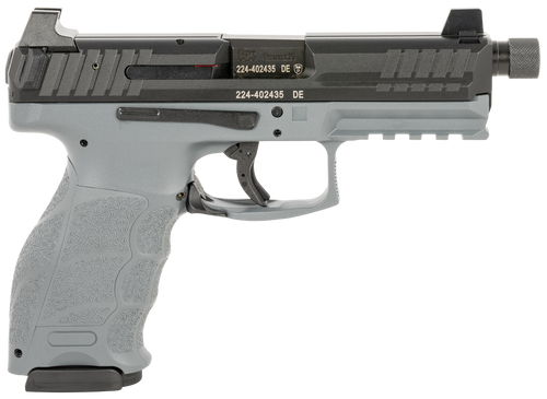 HK VP Tactical 9mm, 4.7" Threaded Barrel, Black Serrated Slide, Gray Frame, 10rd - Firearm | The Gun Shop