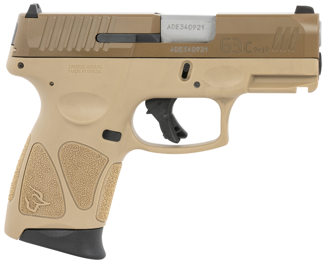 Taurus G3c 9mm, 3.2" Barrel, Tan/Coyote, Manual Safety, 12rd - Concealed Carry Guns | The Gun Shop