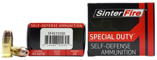 SinterFire Inc Special Duty 45 ACP, 155gr, Frangible Hollow Point, 20rd Box - Ammo | The Gun Shop
