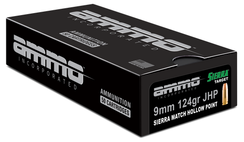 Ammo Inc Self Defense 9mm, 124gr, Sierra Match Jacket Hollow Point, 50rd Box - Ammo | The Gun Shop