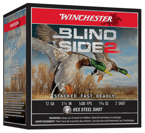 Winchester Blind Side 2 12 Ga, 3.5", 1 5/8 oz, 2 Shot, 25rd Box - Ammo | The Gun Shop