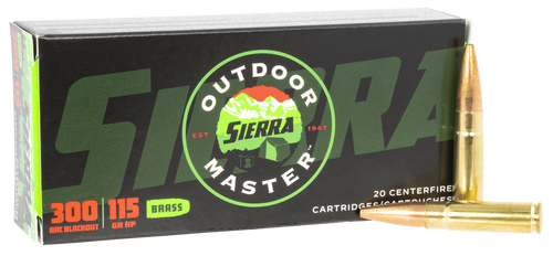 Sierra Bullets Outdoor Master 300 Blackout, 115Gr, Hollow Point, 20rd Box - Ammo | The Gun Shop