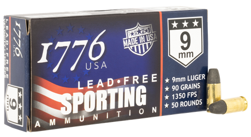 1776 USA Sporting 9mm, 90gr, Lead Free Ball, 50rd Box - Ammo | The Gun Shop