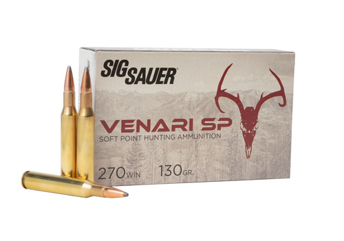 Sig Sauer Venari 270 Win, 130gr, Soft Point, 20rd Box - Ammo | The Gun Shop