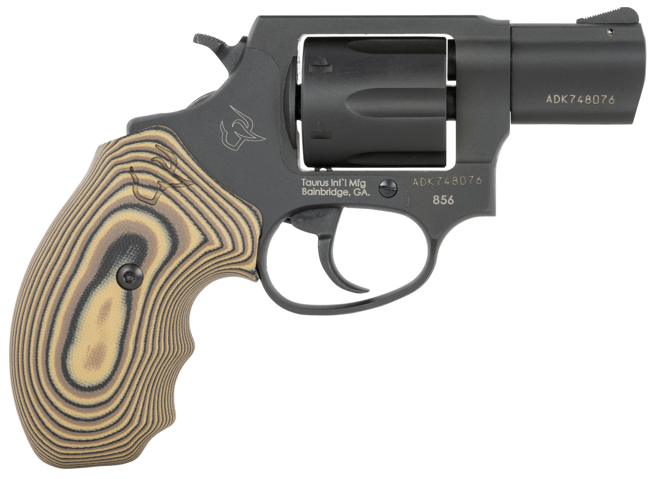Taurus 856 .38 Special, 2" Barrel, Matte Black Carbon, Brown VZ Cyclone Grip, 6rd - Concealed Carry Guns | The Gun Shop