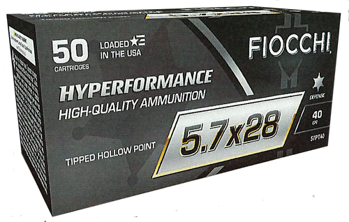 Fiocchi Hyperformance Defense 5.7x28mm, 40gr, Tipped Hollow Point, 50rd Box - Ammo | The Gun Shop