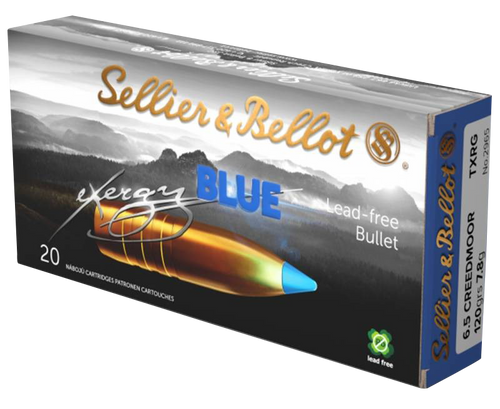 Sellier & Bellot eXergy 6.5 Creedmoor, 120gr, TAC-EX-Blue, 20rd Box - Ammunition | The Gun Shop