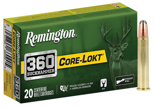 Remington Hunting 360 Buckhammer, 180gr, Soft Point Core-Lokt, 20rd Box - Ammo | The Gun Shop