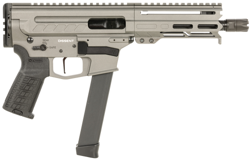 CMMG MKGs DISSENT 9mm, 6.5" Threaded Barrel, Tungsten Gray Cerakote, Glock Magazine Compatible, 33rd - AR-15 Pistols | The Gun Shop