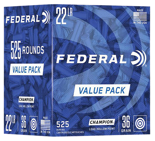 Federal Champion Training Value Pack 22 LR, 36gr, Lead Hollow Point, 525rd Box - Ammo | The Gun Shop