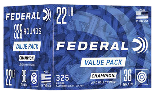 Federal Champion Training 22 LR, 36gr, Lead Hollow Point, 325rd Box - Ammo | The Gun Shop