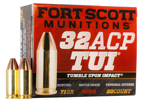 Fort Scott Self Defense 32 ACP, 71gr, Solid Copper Spun, 20rd Box - Ammo | The Gun Shop