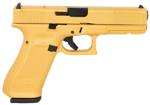 Glock G17 Gen 5 9mm, 4.49" Barrel, Glamour Gold Cerakote, 17rd - Exclusive Guns | The Gun Shop