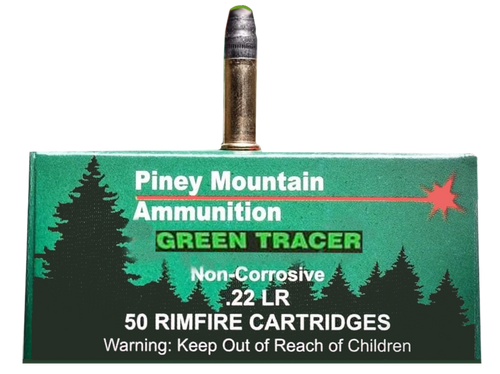 Piney Mountain Green Tracer .22 LR, 40gr, Lead Round Nose, 50Bx/10Cs - Ammo | The Gun Shop
