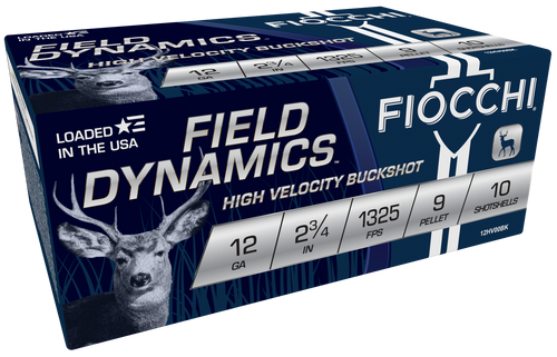Fiocchi Field Dynamics Hunting 12 Ga, 2.75", 9 Pellets, 00 Buck Shot, 10rd box - Ammunition | The Gun Shop