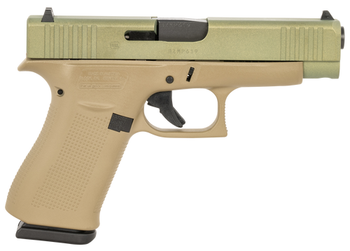 Glock G48 9mm, 4.17" Barrel, Agoge Green Slide, Coyote Tan Grip, 10rd - Firearm | The Gun Shop
