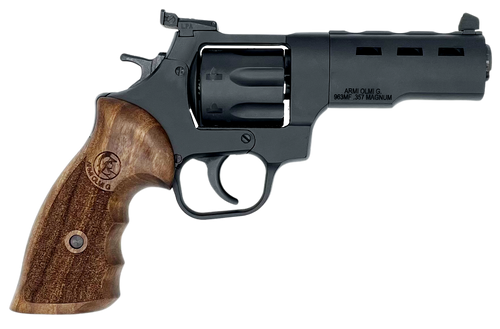T&C 963 Revolver 357 Magnum, 4" Barrel, Black, Walnut Grip, 7rd - Firearm | The Gun Shop