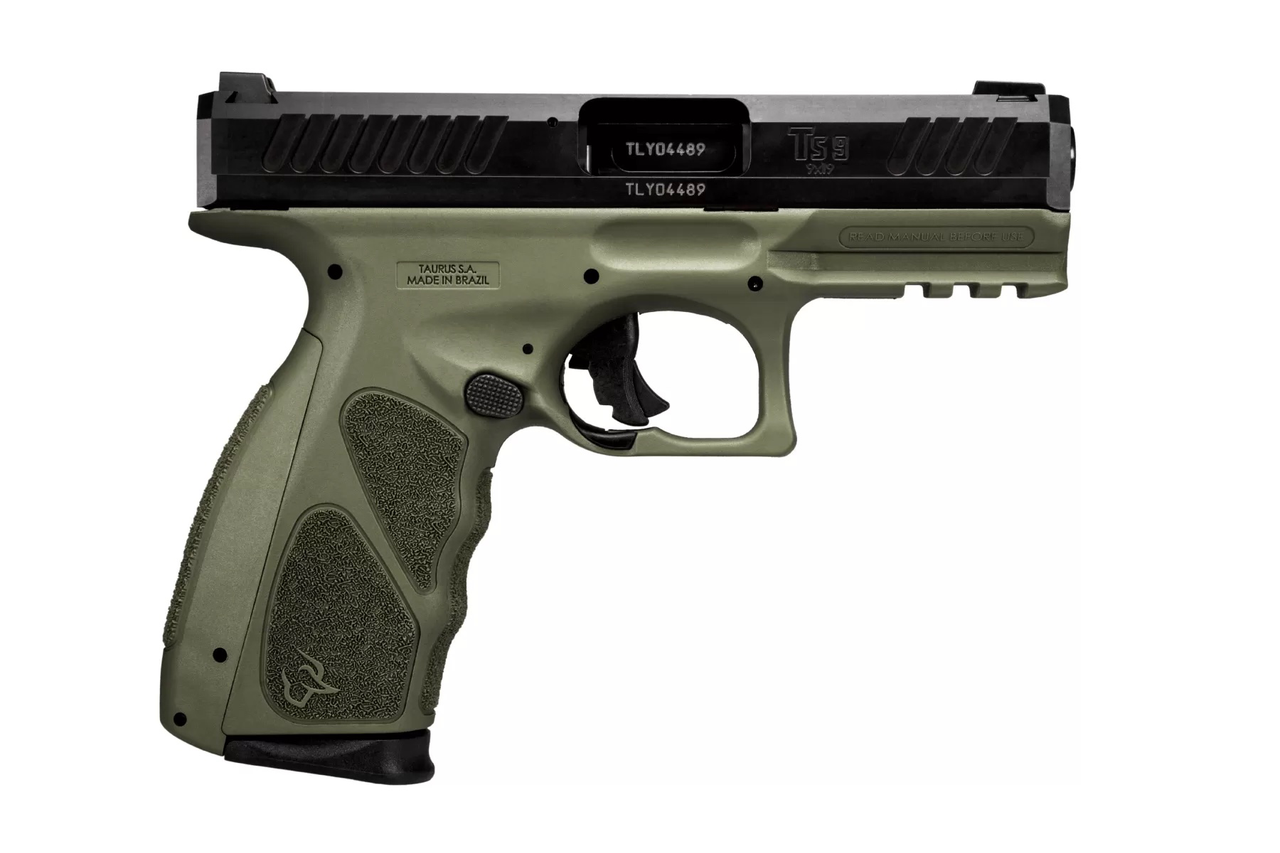 Taurus TS9 9mm, 4" Barrel, Olive Drab Green, Picatinny Rail, 17rd - New for 2023 | The Gun Shop