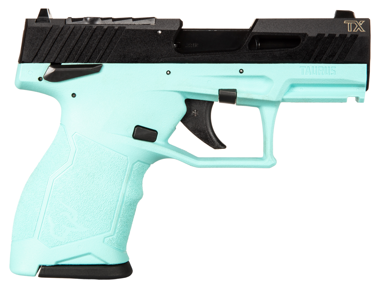 Taurus TX22 22 LR, 3.6" Threaded Barrel, Cyan Frame, Black Slide, 10rd - Taurus | The Gun Shop