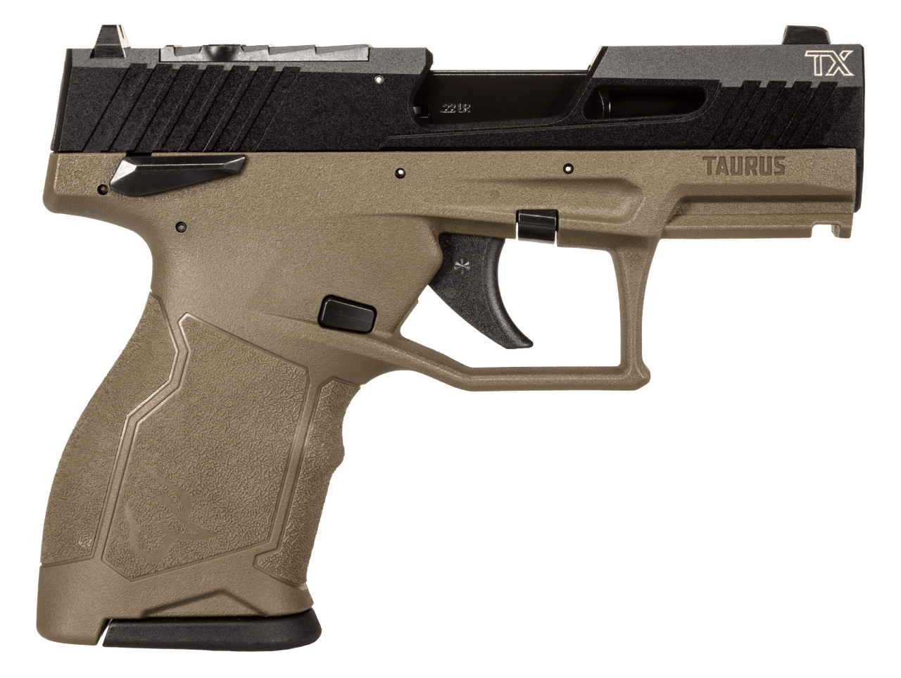 Taurus TX22 Compact 22 LR, 3.6" Threaded Barrel, Olive Drab Green Frame, Black Slide, 13rd - Taurus | The Gun Shop