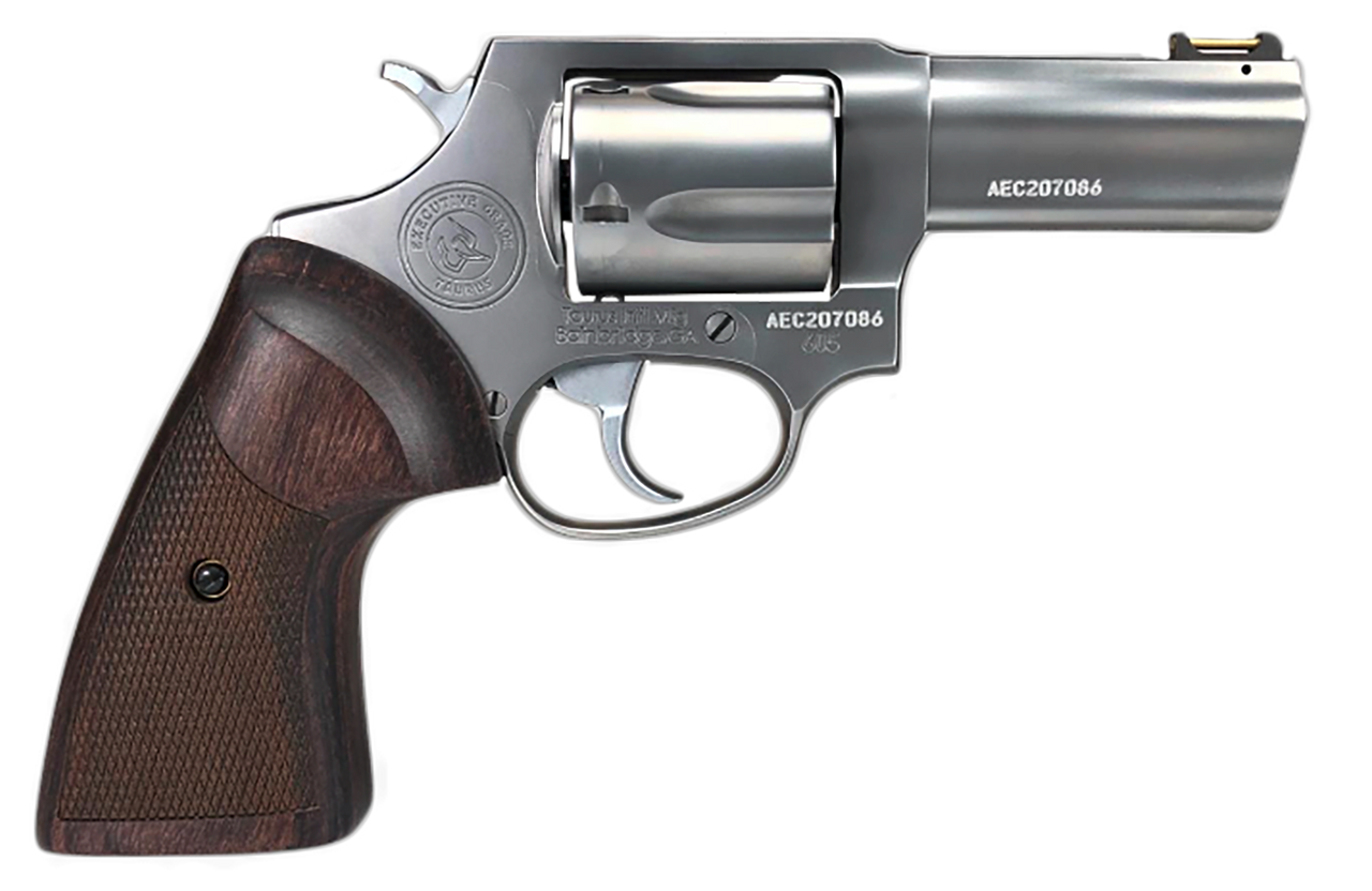 Taurus 605 357 Magnum/38 SPL, 3" Barrel, Silver, Wood Grip, 7rd - Taurus | The Gun Shop