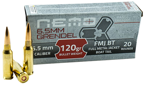 Nemo Arms 6.5 Grendel, 120gr, Full Metal Jacket Boat Tail, 20rd Box - Ammo | The Gun Shop