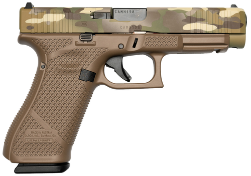 Weapon Works Glock 47 Gen 5 9mm, 4.49" Barrel, Multi Camo Slide, Flat Dark Earth Frame, 17rd - Firearm | The Gun Shop