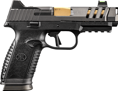 FN 509 CC Edge XL 9mm, 4.2" Gold Barrel, Black, FN Compensator, 10rd - Firearm | The Gun Shop