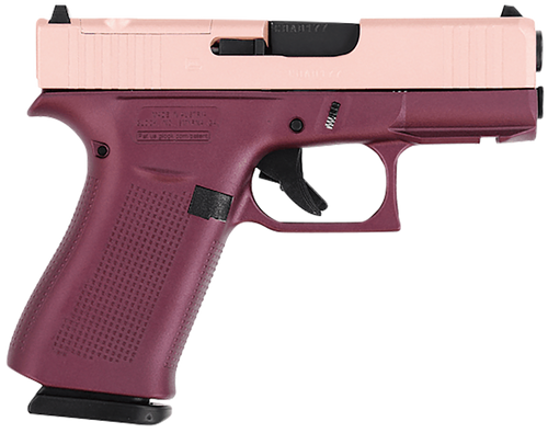 Glock 43x 9mm, 3.41" Barrel, Rose Gold Slide, Black Cherry Frame, 10rd - Firearm | The Gun Shop