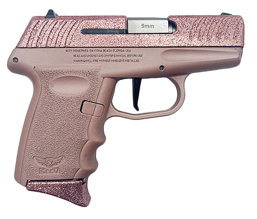 SCCY DVG-1 9mm, 3.1" Barrel, Rose Gold Glitter Slide, Rose Gold Frame, 10rd - Concealed Carry Guns | The Gun Shop