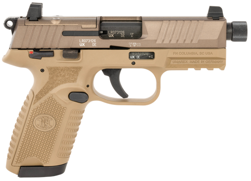 FN 502 Tactical 22 LR, 4.6" Threaded Barrel, Flat Dark Earth, Optic Ready, 15rd - Firearm | The Gun Shop