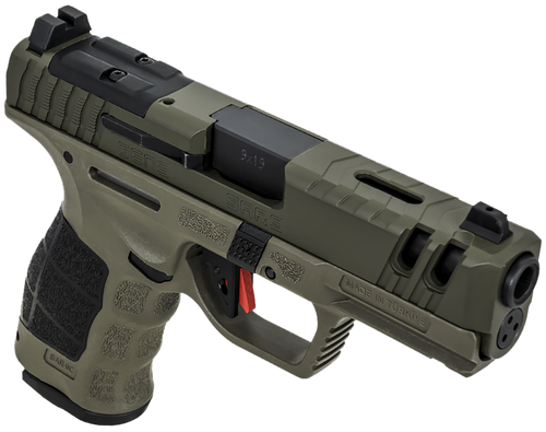 SAR SAR9 C Gen 3 9mm, 4" Barrel, Olive Drab Green, Interchangeable Backstrap Grip, 15rd - Firearm | The Gun Shop