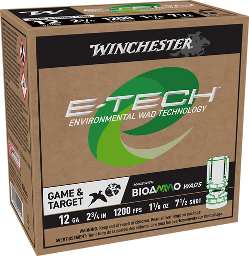 Winchester E-Tech 12 Ga, 2.75", 1 1/8 oz, 7.5 Shot, 25rd Box - Ammo | The Gun Shop