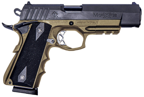 ATI FXH-45 Moxie 45 ACP, 4.25" Barrel, Flat Dark Earth Frame, Black Slide/Grip, 8rd - 1911 Guns | The Gun Shop