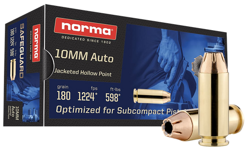 Norma Safeguard 10mm, 180gr, Jacketed Hollow Point, 50rd Box - Ammunition | The Gun Shop