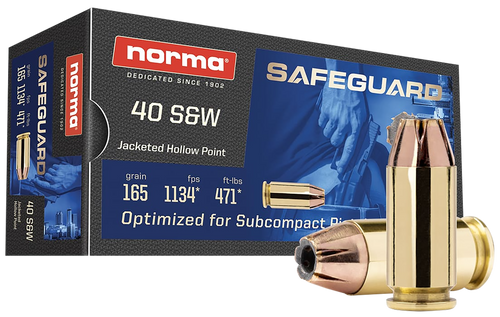 Norma 40 Smith & Wesson, 165gr, Jacketed Hollow Point, 50rd Box - Ammunition | The Gun Shop