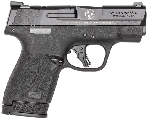 Smith & Wesson M&P Shield Plus 9mm, 3.1" Barrel, Black, Tennessee Special Logo, Thumb Safety, 13rd - Exclusive Guns | The Gun Shop