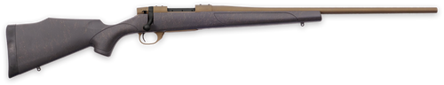 Weatherby Vanguard Weatherguard 6.5 Creedmoor, 22" Threaded Barrel, Black w/ Bronze Webbing, Bronze Rec, 4rd - Firearm | The Gun Shop