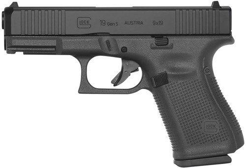 Glock G19 Gen 5 MOS 9mm, 4.02" Barrel, Black, MOS Cut, 15rd - Firearm | The Gun Shop