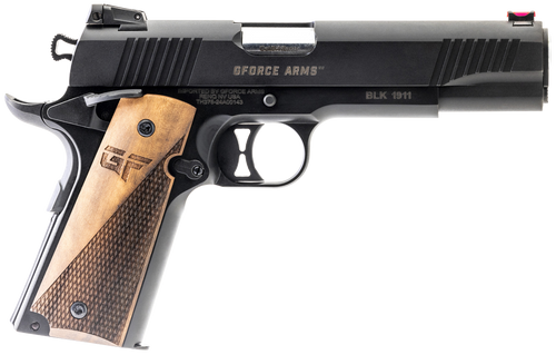 Gforce Chronicle 1911 9mm, 4.4" Barrel, Black, Turkish Walnut Grip, 9rd - 1911 Guns | The Gun Shop