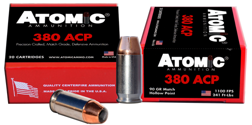 Atomic Ammunition Precision Craft 380 ACP, 90gr, Hollow Point, 20Bx/10Cs - Ammo | The Gun Shop