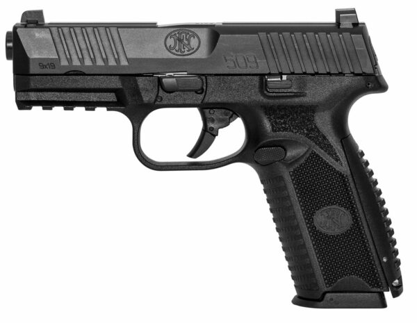 FN Law Enf, FN 509, Striker Fired, Full Size, 9mm, 4" Barrel, Polymer Frame, Black, 3 Dot Sights, 17Rd, 3 Magazines