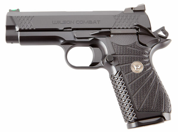 Wilson Combat, EDCX9, Semi-automatic, Compact, 9mm, 4" Barrel, Black Armor Tuff Finish, Green Fiber Optic Sights, Manual Safety, Non-Lightrail, 15Rd