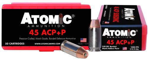 Atomic Ammunition Precision Craft 45 ACP +P, 230gr, Bonded Match Hollow Point, 50Bx/10Cs - Ammo | The Gun Shop