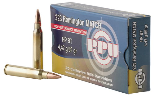 PPU Match Rifle 223 Remington, 69gr, Hollow Point Boat Tail, 20Bx/50Cs - Ammo | The Gun Shop