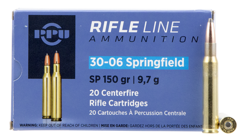 PPU Rifle Line 30-06 Springfield, 150gr, Soft Point, 20Bx/10Cs - Ammo | The Gun Shop