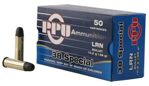PPU Defense 38 Special, 158gr, Lead Round Nose, 50rd Box - Ammo | The Gun Shop