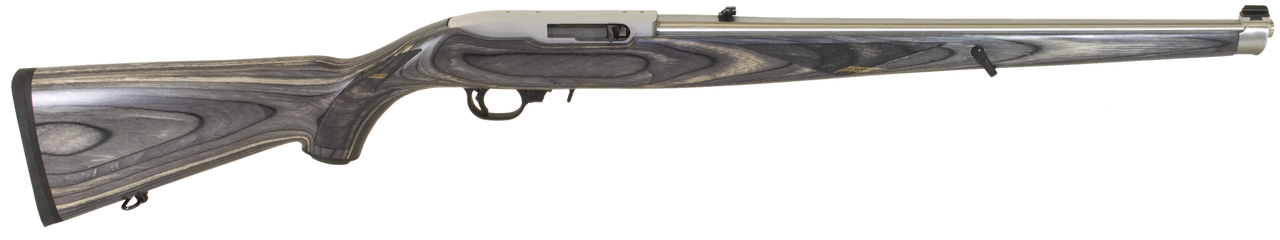 Ruger 10/22 Black Laminate Mannlicher 22LR 18.5" SS Barrel Full Stock, 10rd Mag