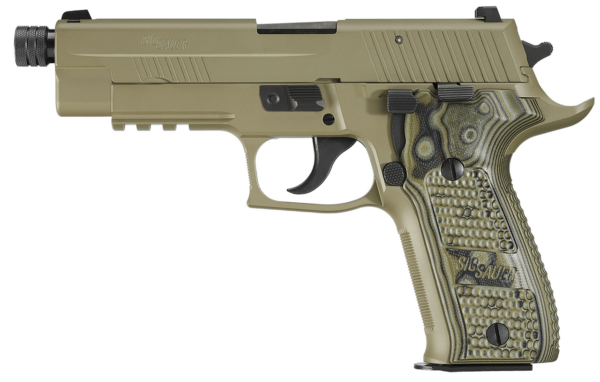 SIG P226 Scorpion 9mm, Flat Dark Earth, 4.9", Threaded Barrel, 15rd Mag