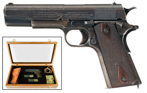 Remington 100th Anniversary of WWI UMC Commemorative 1911 45 ACP 5" Barrel, Wooden Glass-Top Presentation Case